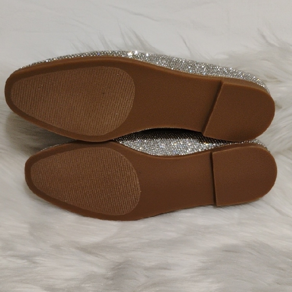 (#95) SALE!NWOT Steve Madden Rhinestone Covered Glittering Silver Loafers Sz.6.5 - Picture 11 of 14